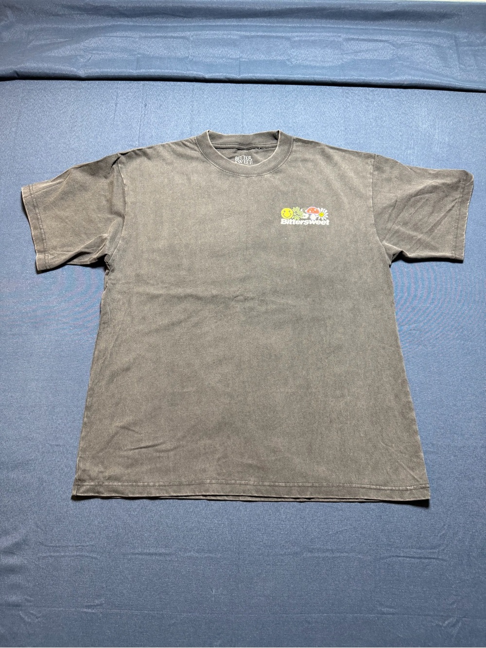 BITTERSWEET Cotton Acid Wash Pixel Graphic Tee Large